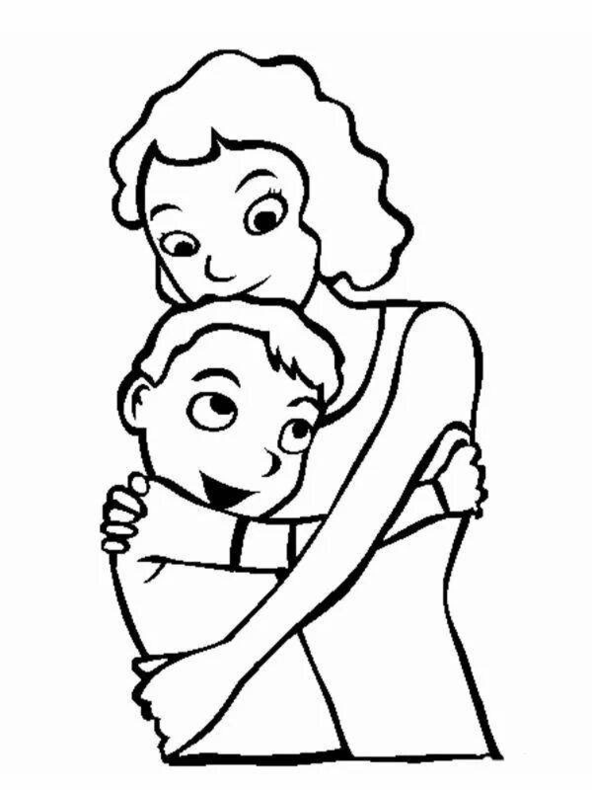 Exquisite mom and baby coloring book
