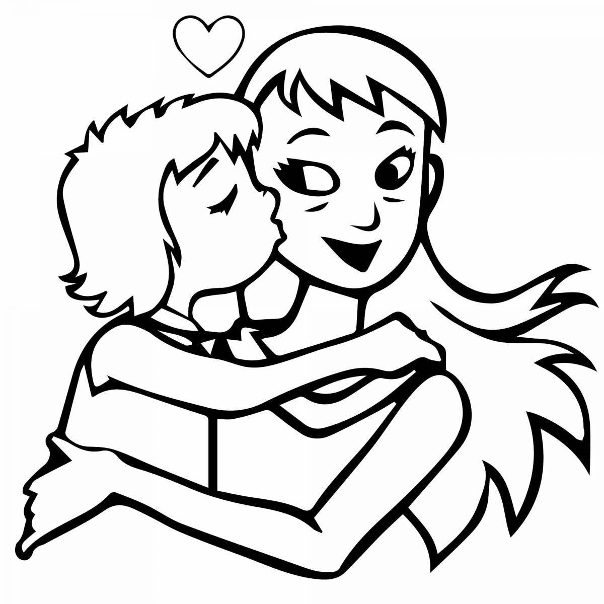 Coloring page heavenly mom and baby