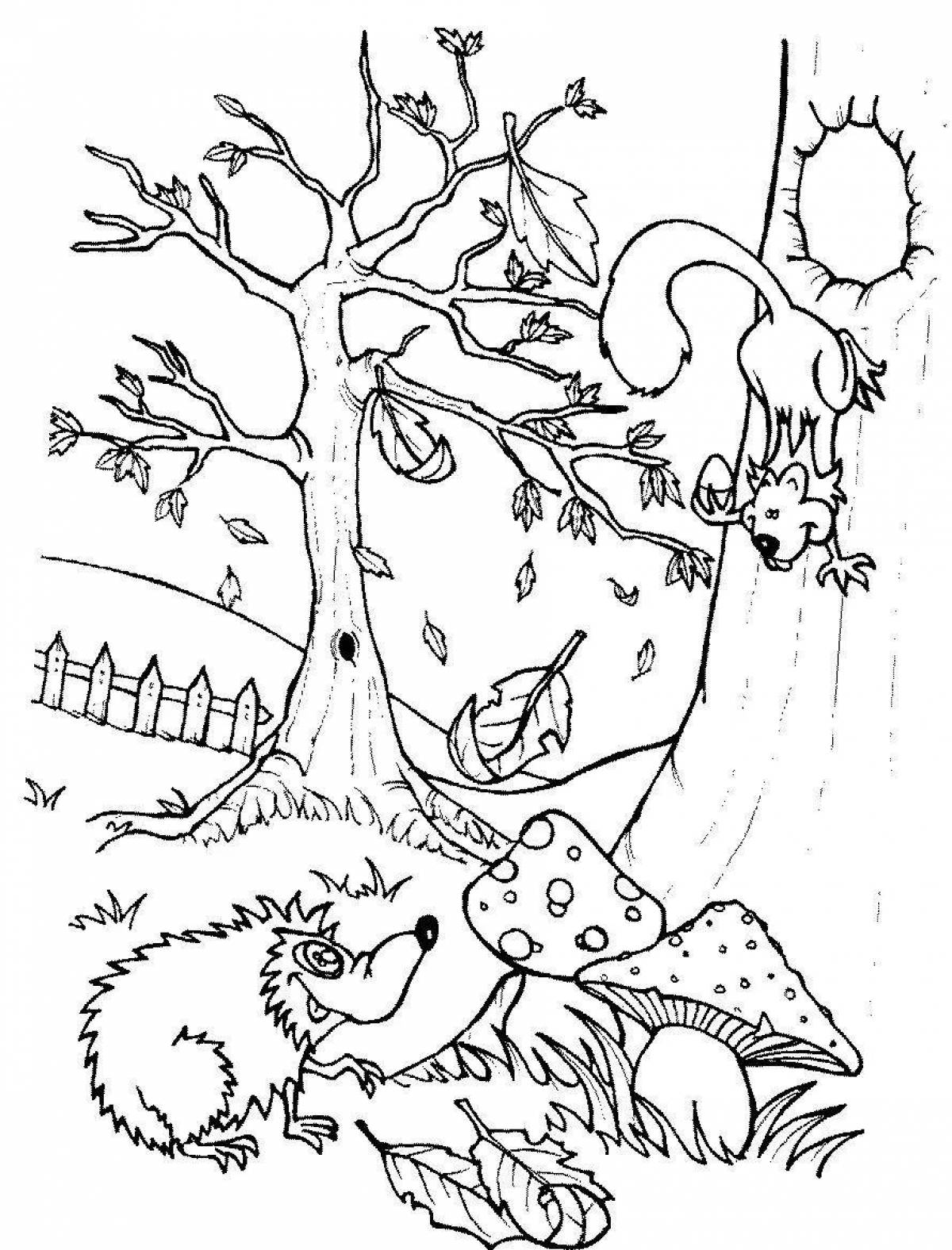 Delightful coloring pages animals in the forest