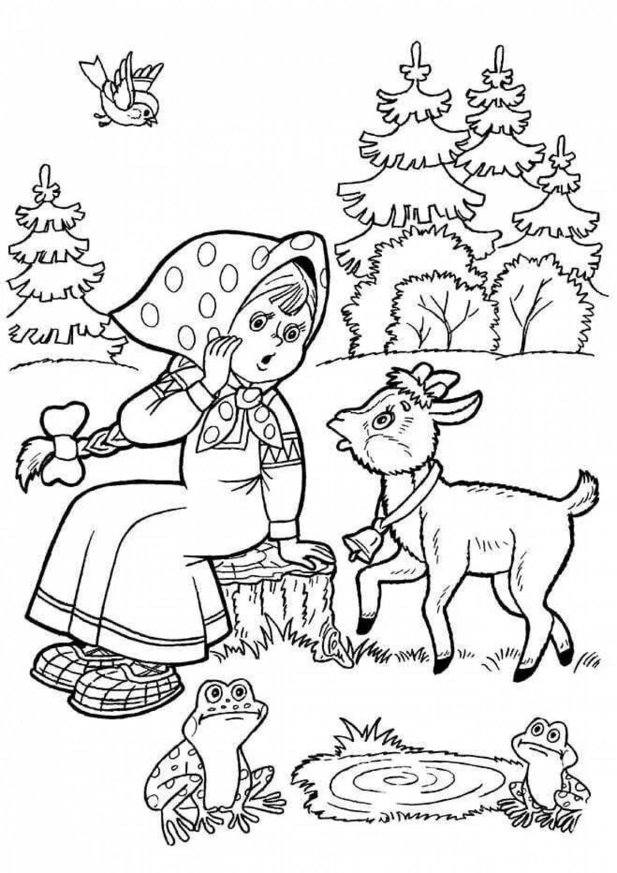 Majestic coloring pages heroes of Russian fairy tales