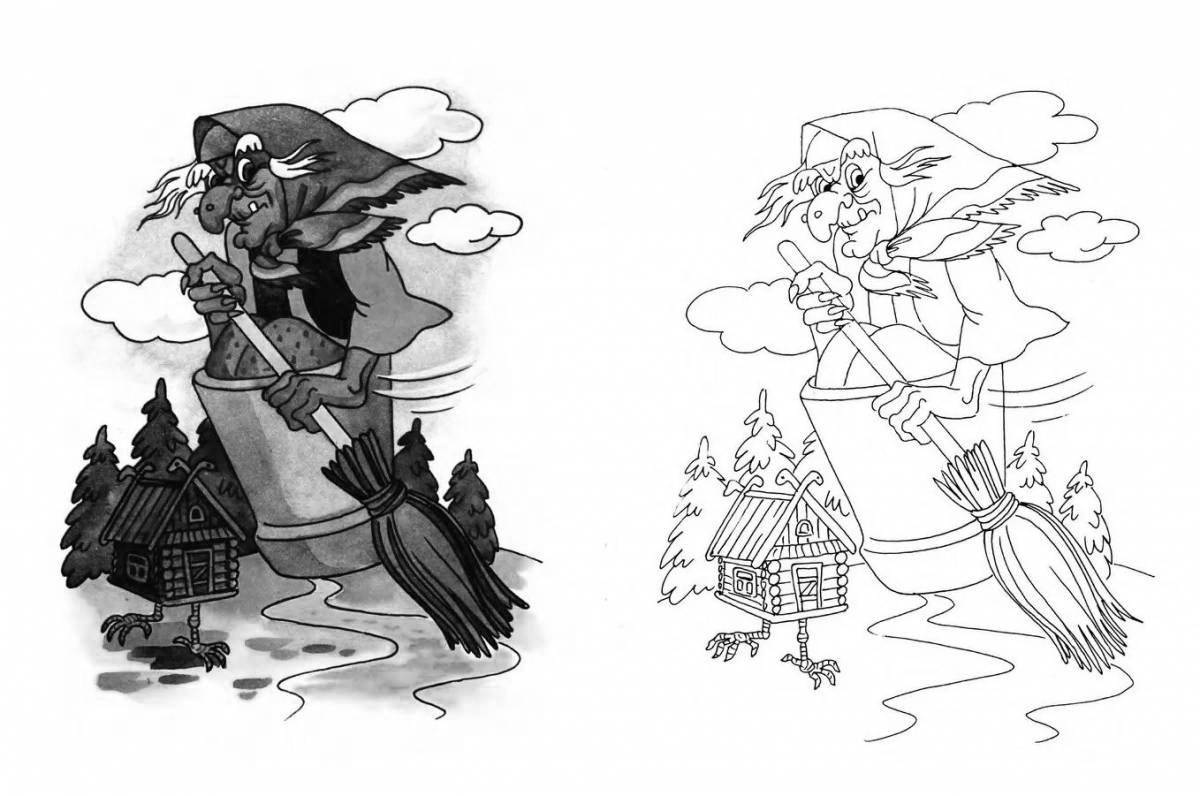 Amazing coloring pages heroes of Russian fairy tales