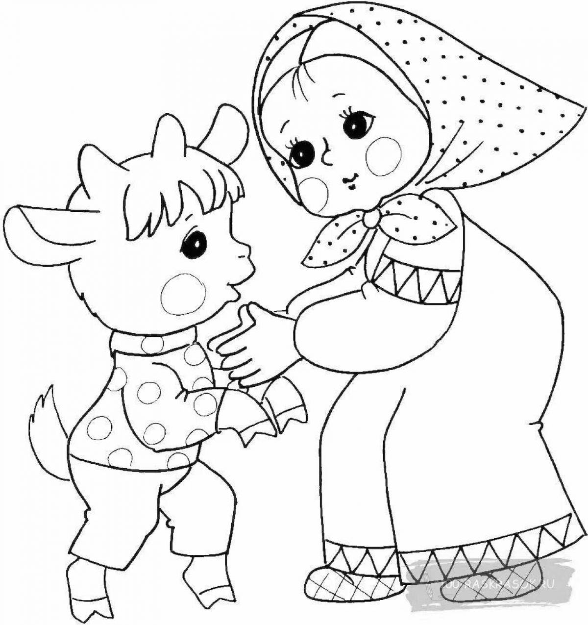 Bright coloring pages heroes of Russian fairy tales