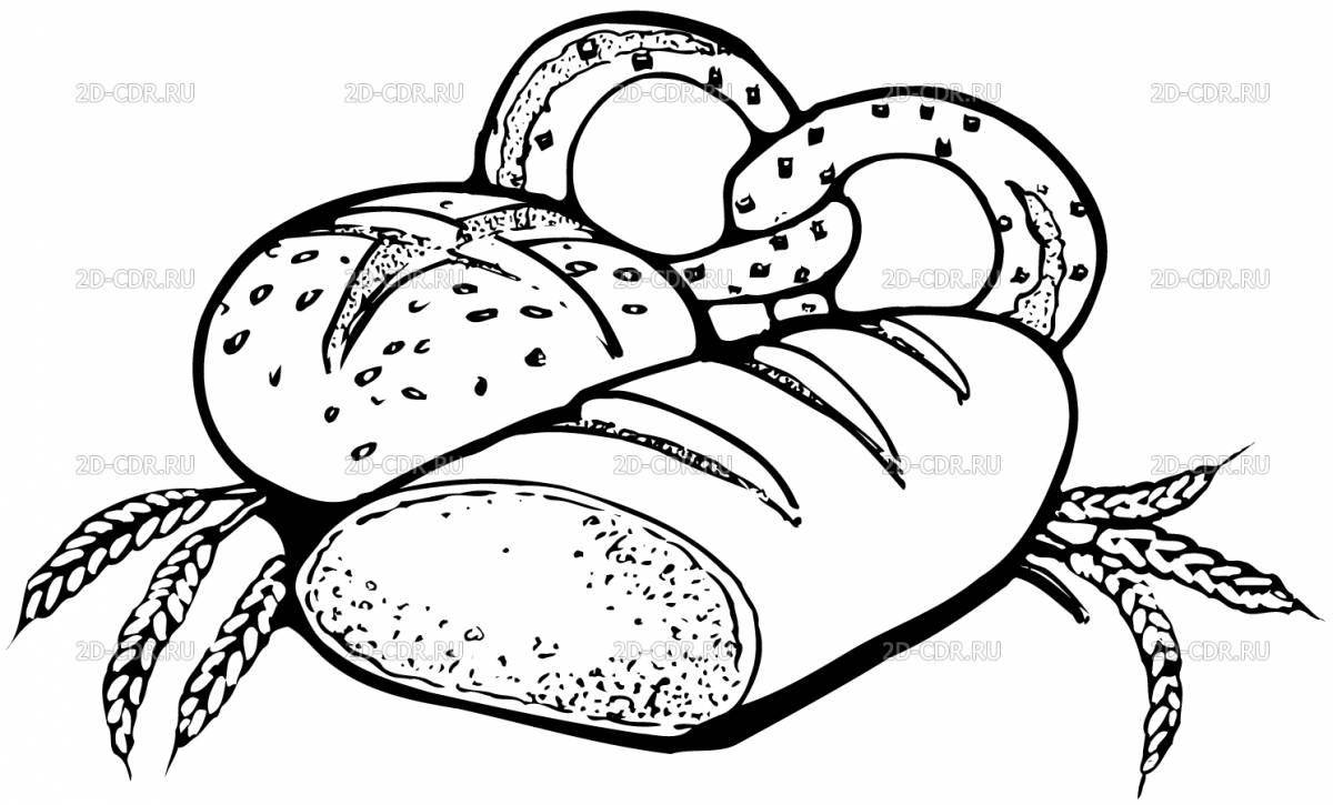 Joyful bread coloring page