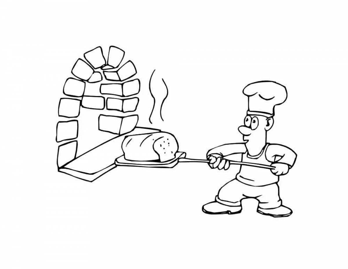 Tempting bread coloring page