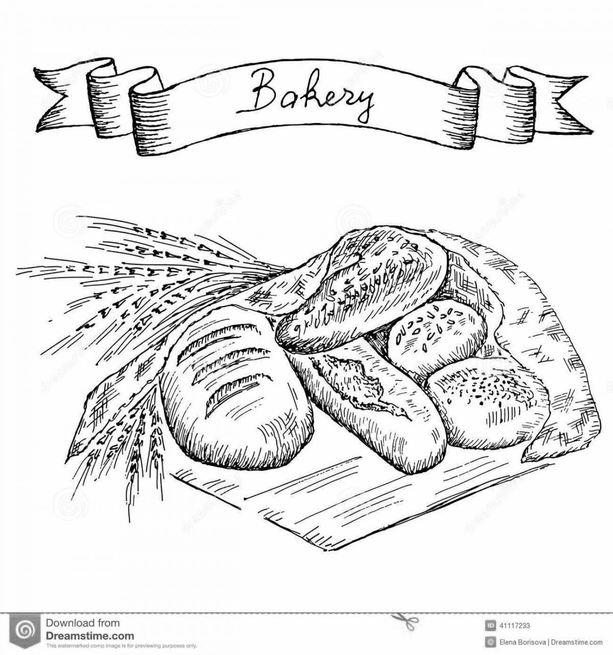 Puff bread coloring page