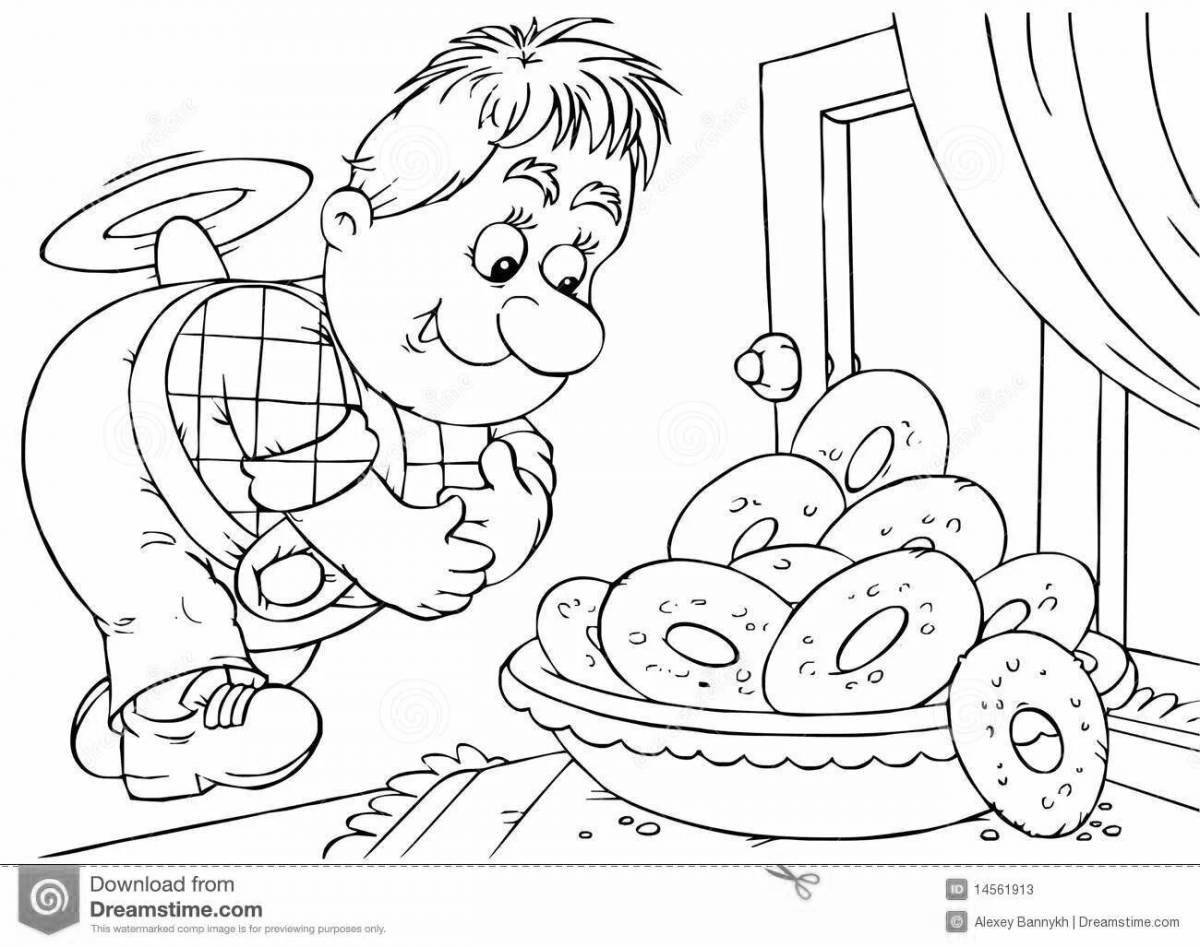 Coloring book hearty bread