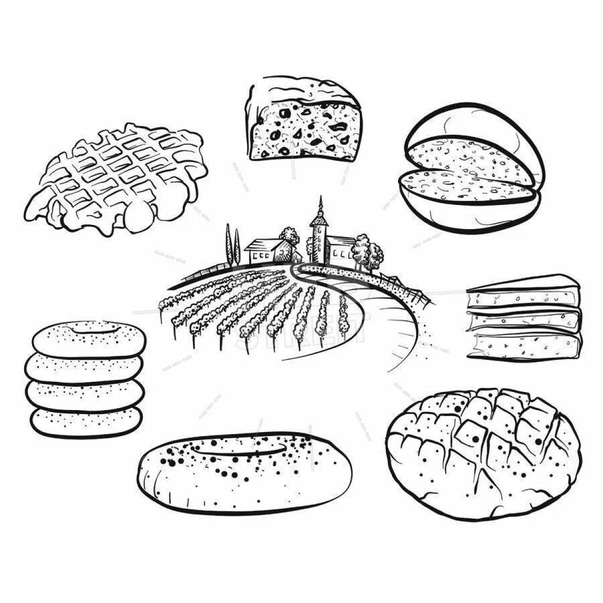 Toasted bread coloring page