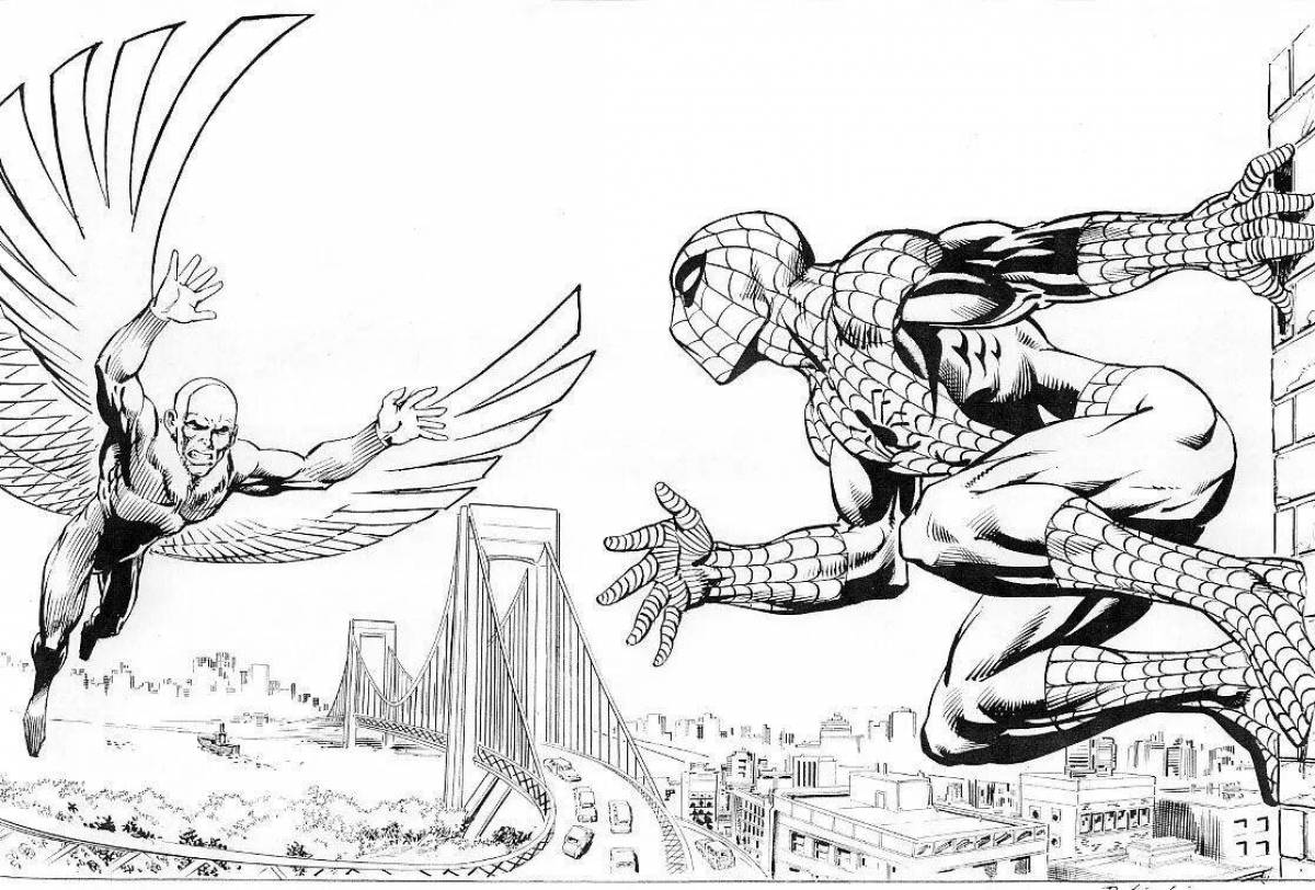 Colorful marvel spiderman coloring page