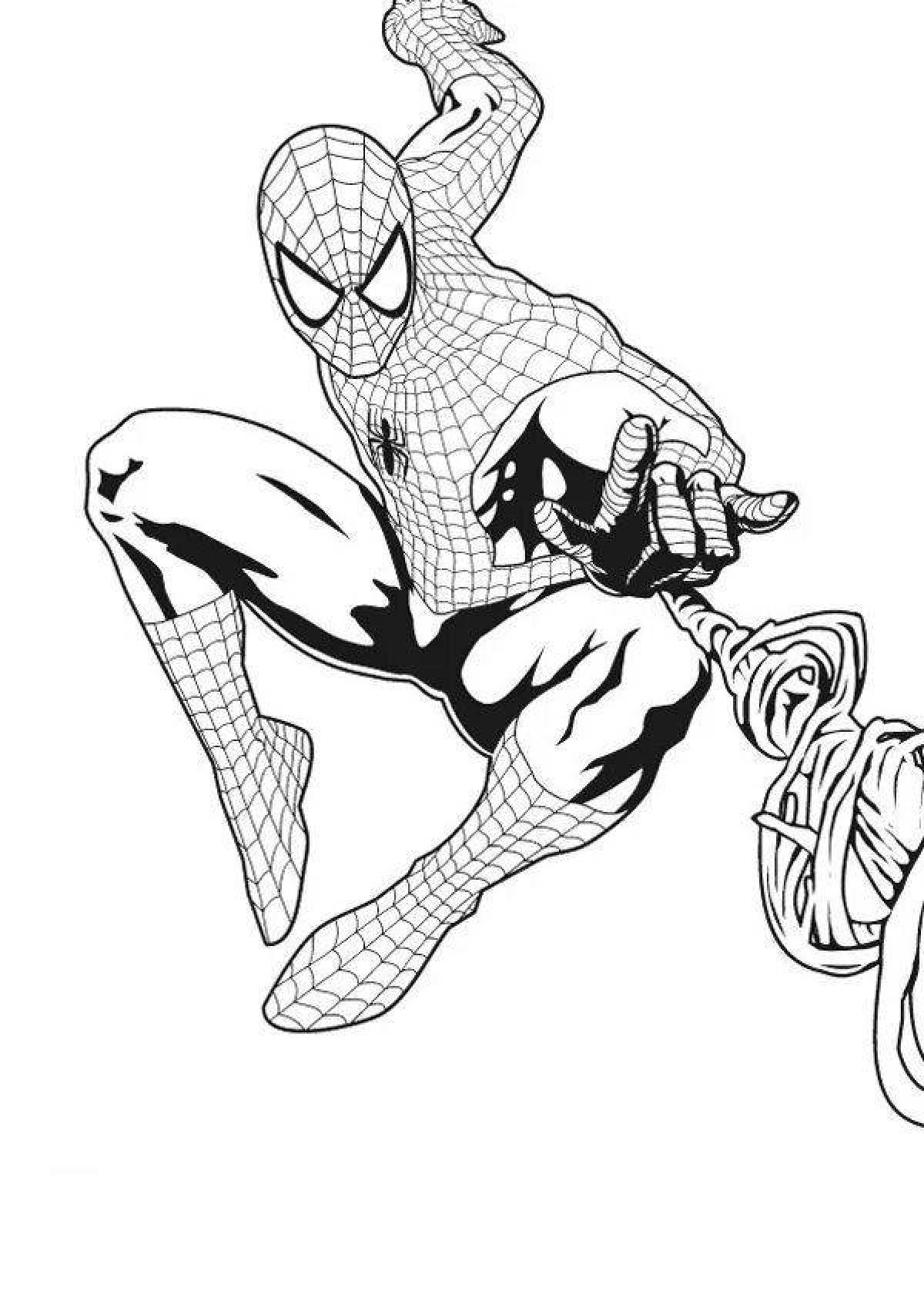 Увлекательная раскраска marvel spiderman