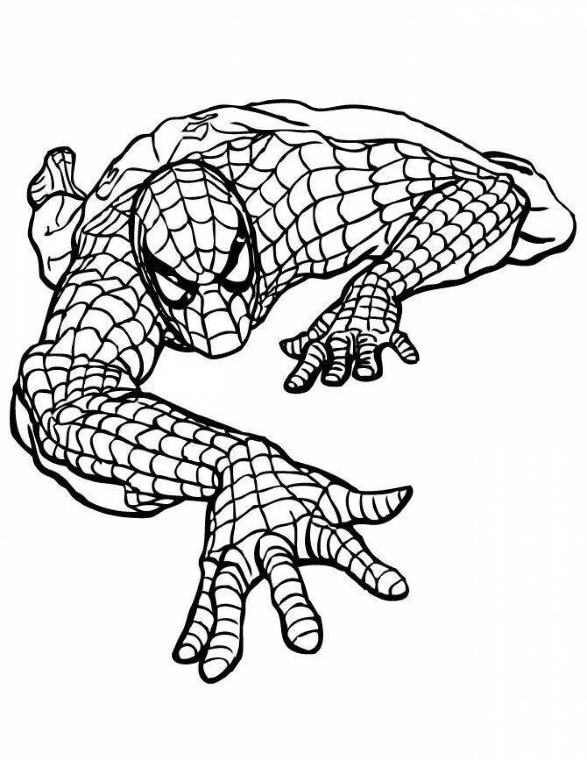 Утонченная страница раскраски человека-паука marvel