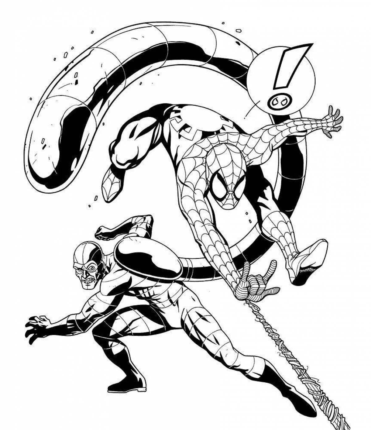 Marvel spiderman deluxe coloring page