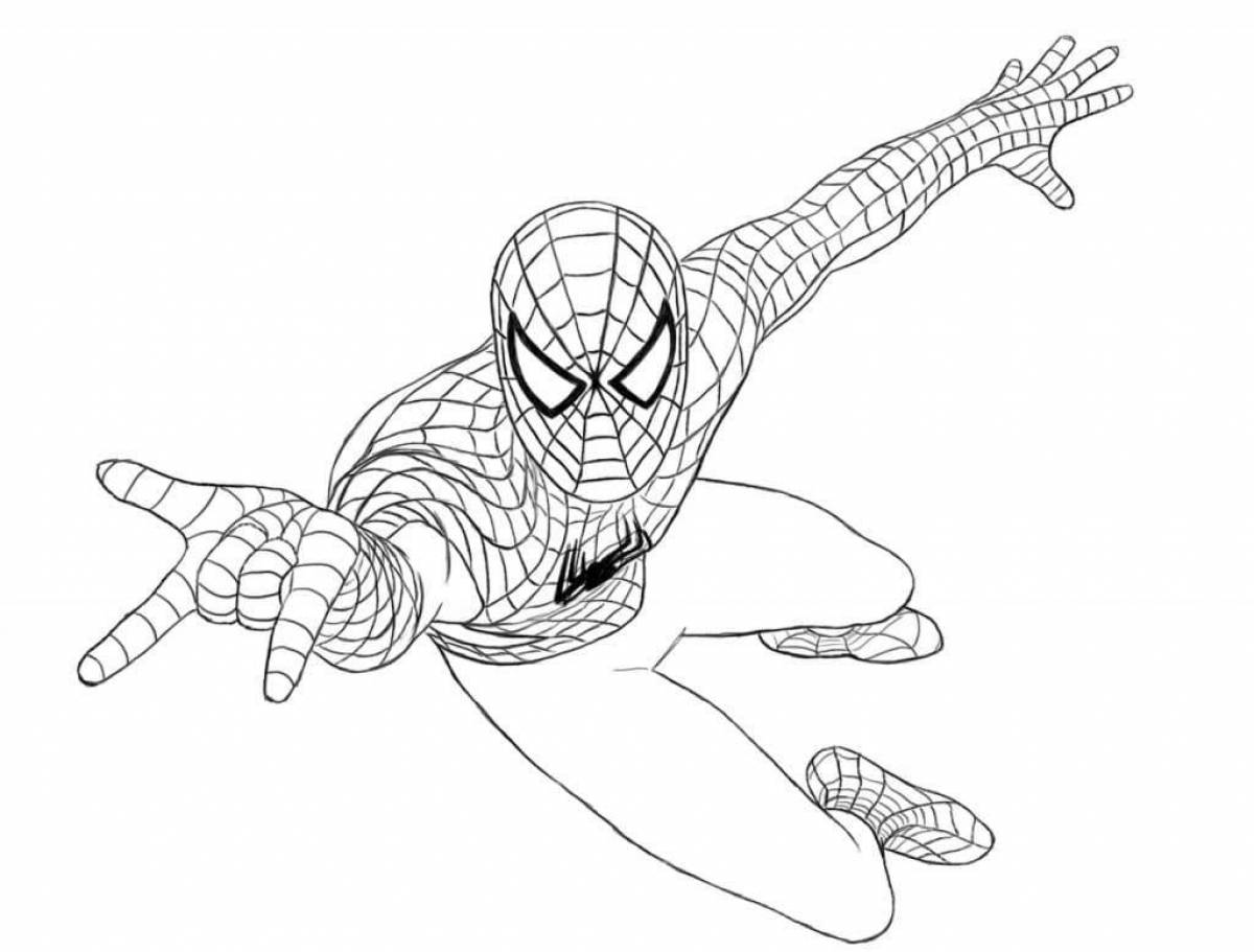 Marvel spiderman dramatic coloring page