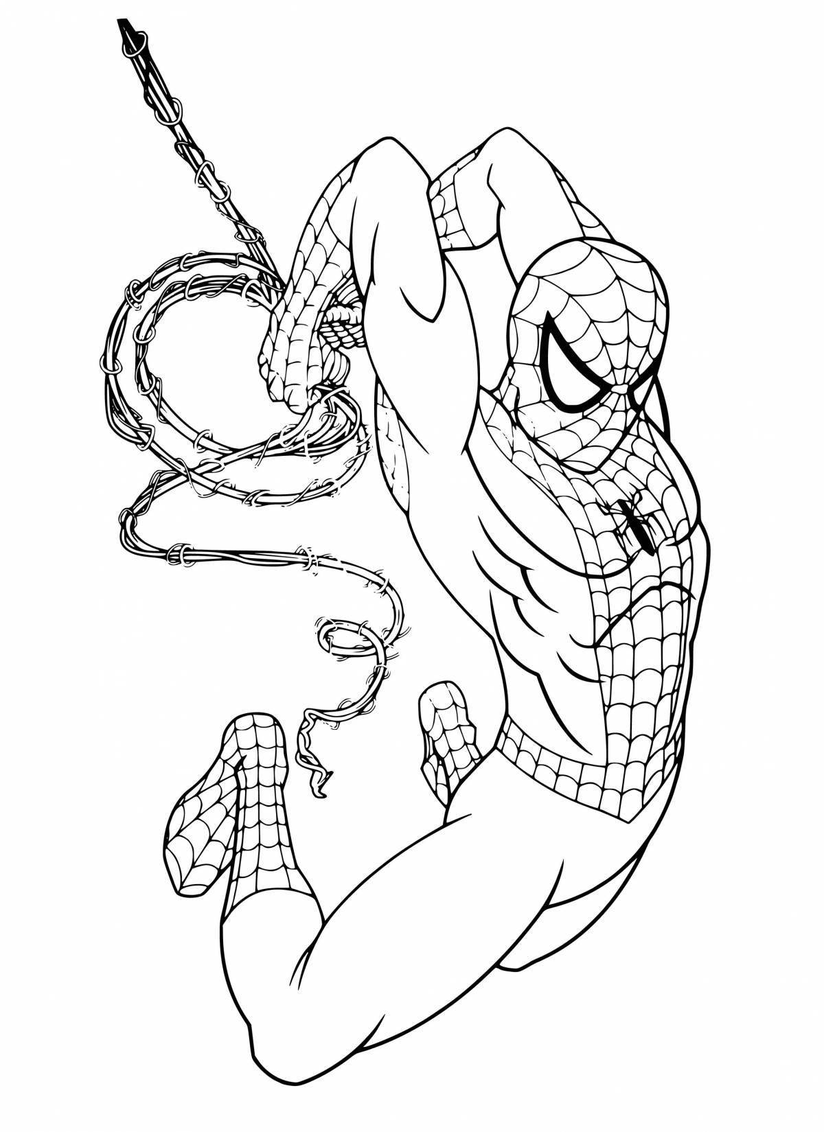 Marvel spiderman glitter coloring page