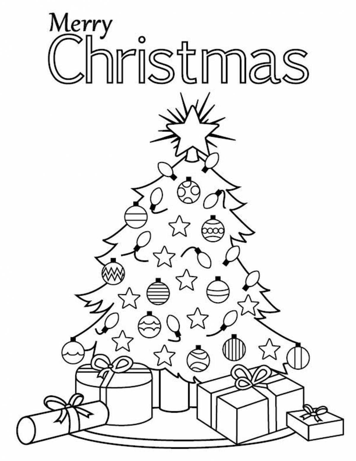 Holiday coloring card merry christmas