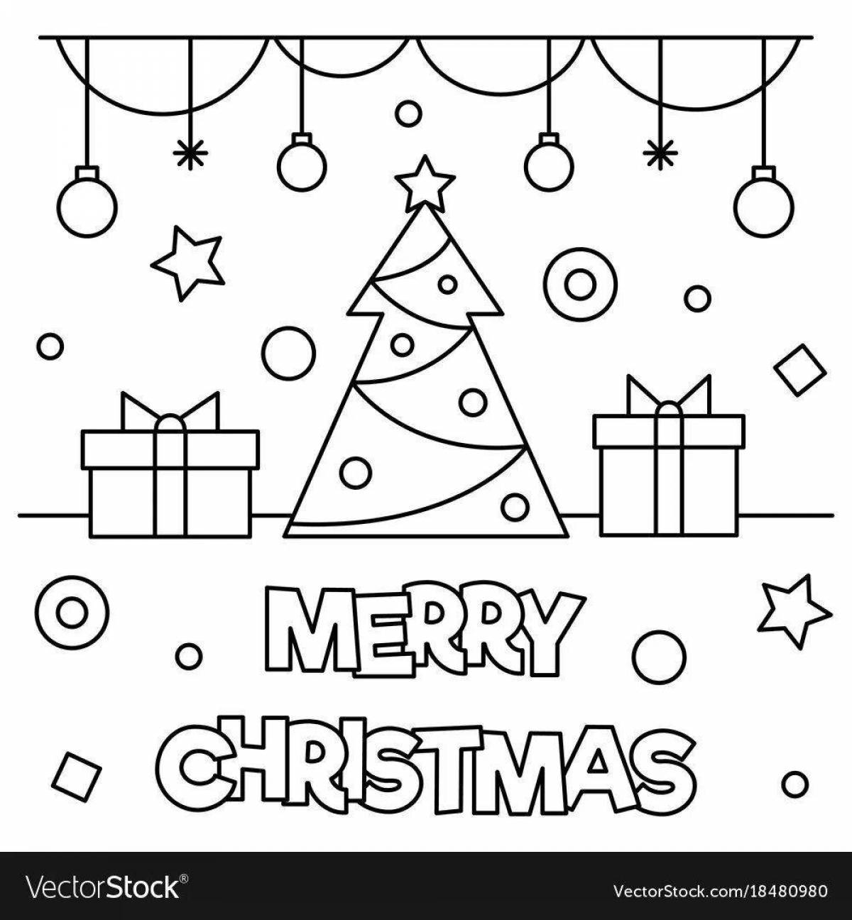 Glowing Christmas card coloring book