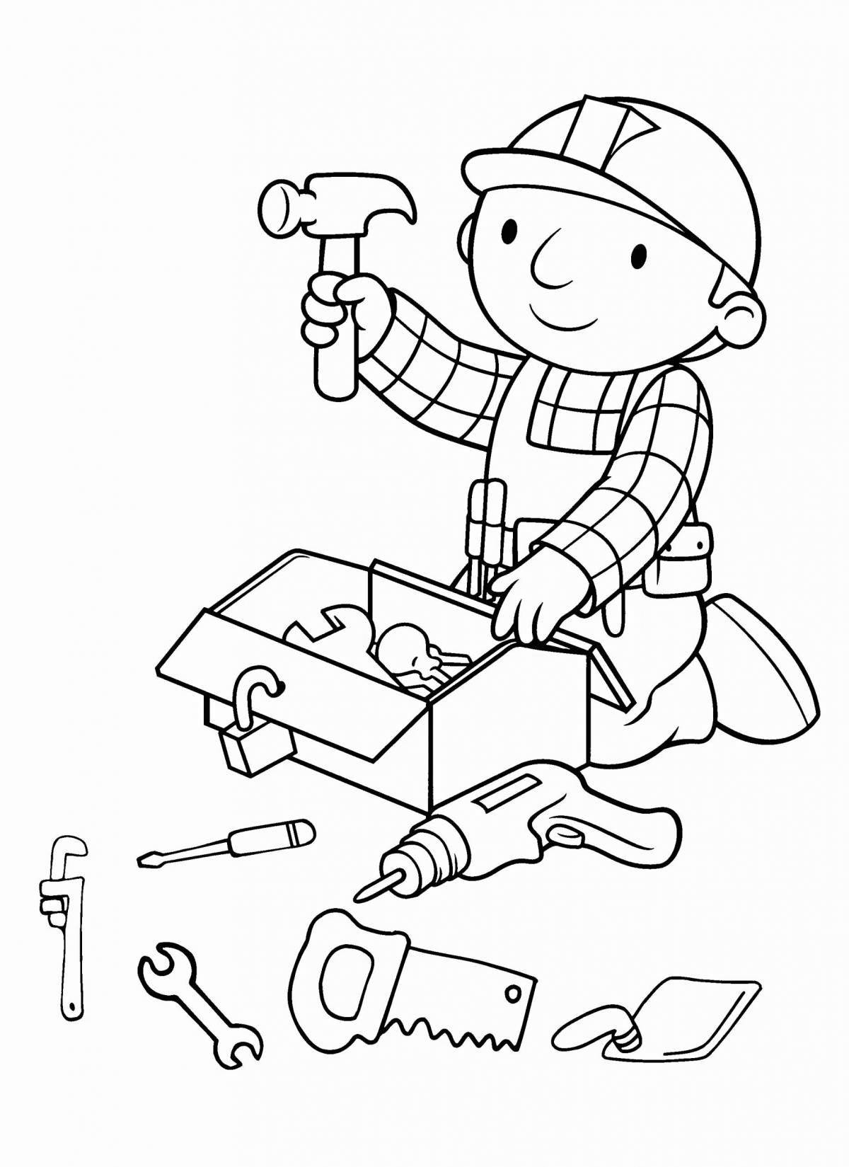 Fascinating coloring pages of professions middle group