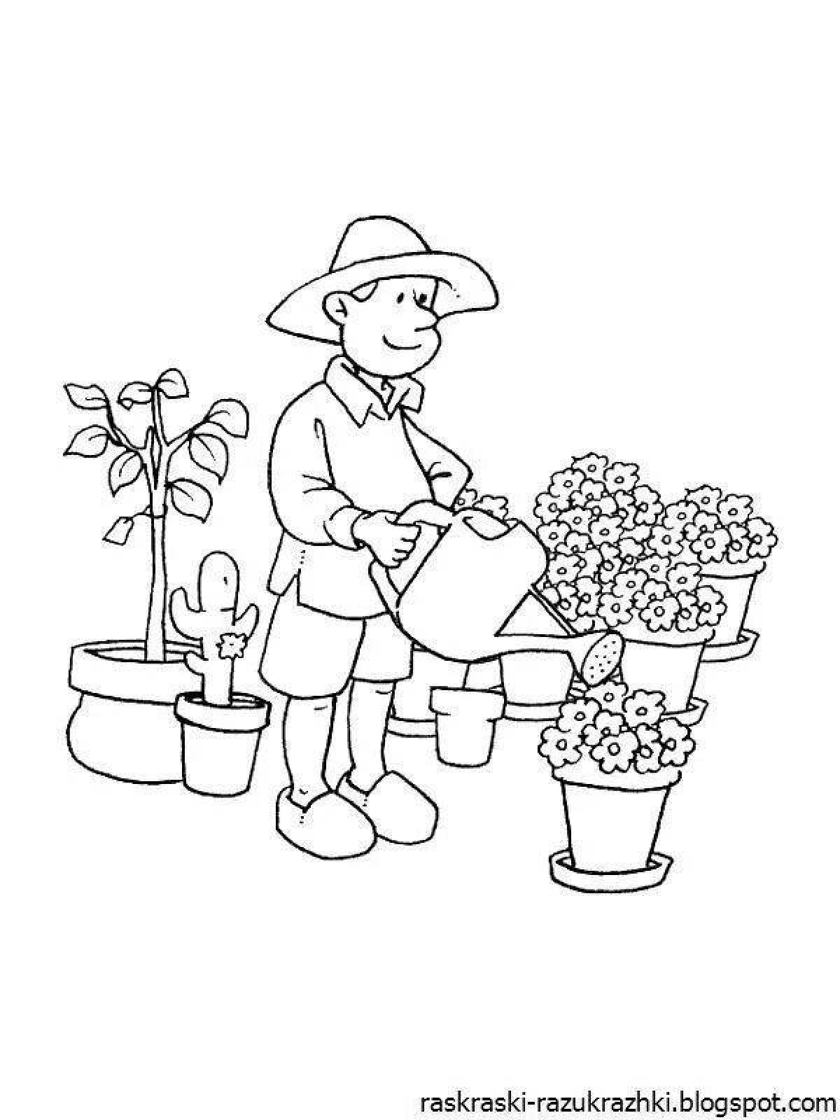 Cute occupation coloring pages middle group