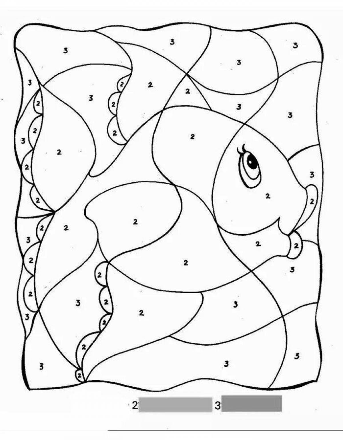 Joyful children's coloring by numbers