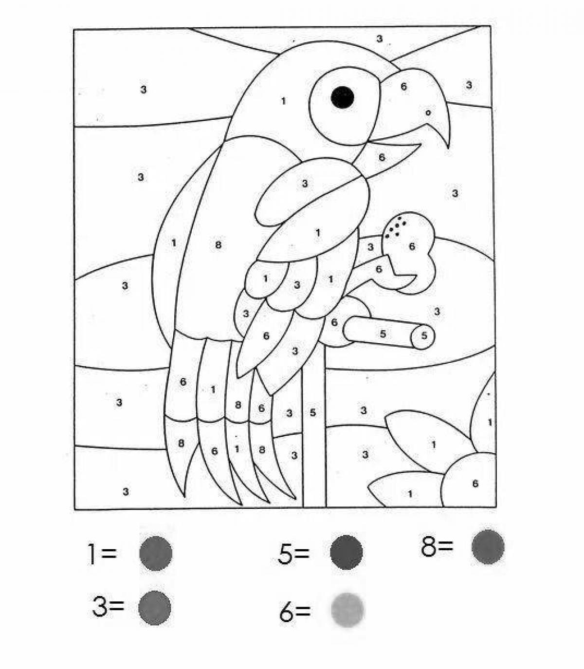 Color-by-number coloring book for kids
