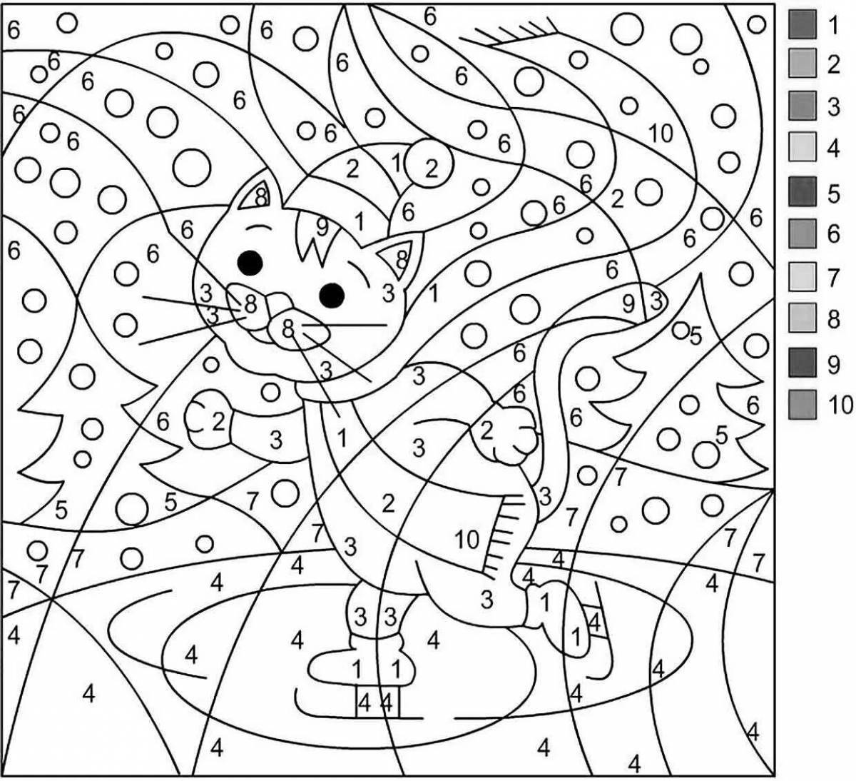 Color by number explosive children's coloring book