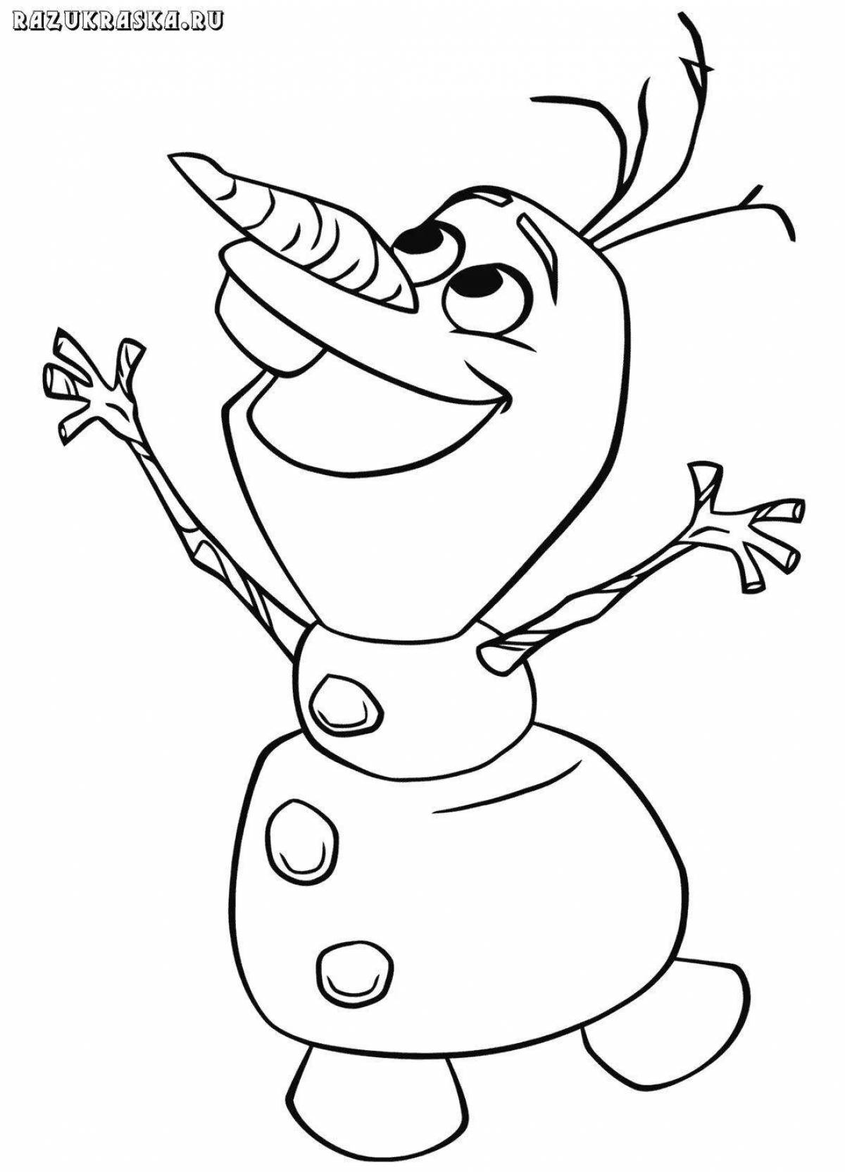Cold coloring Olaf's cold heart