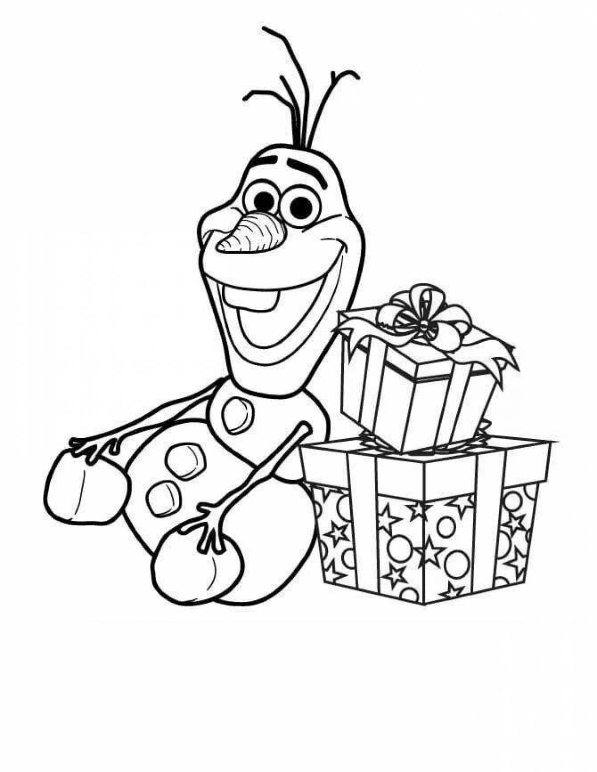 Olaf's Frozen Glowing Coloring Page