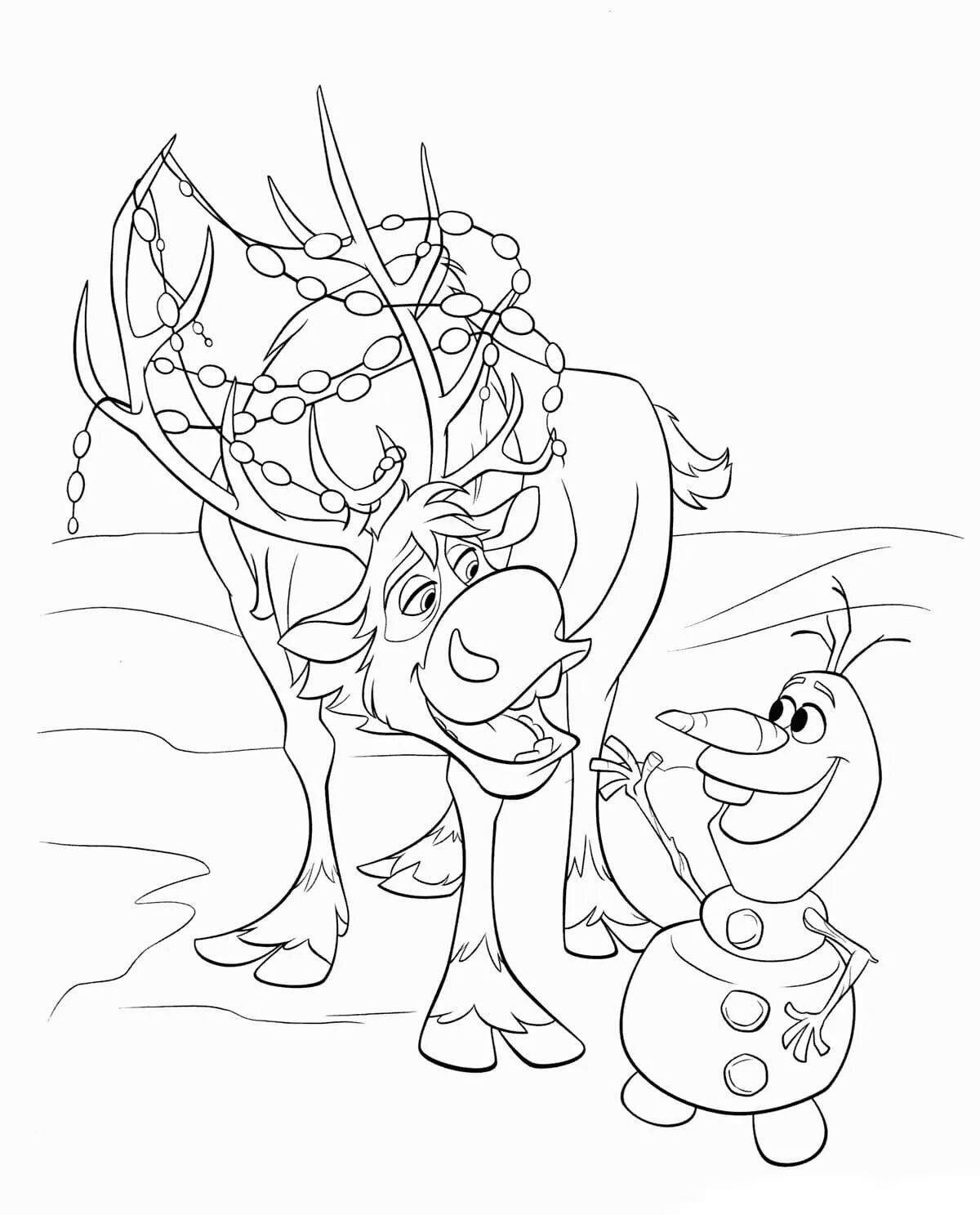 Olaf misty cold heart coloring page