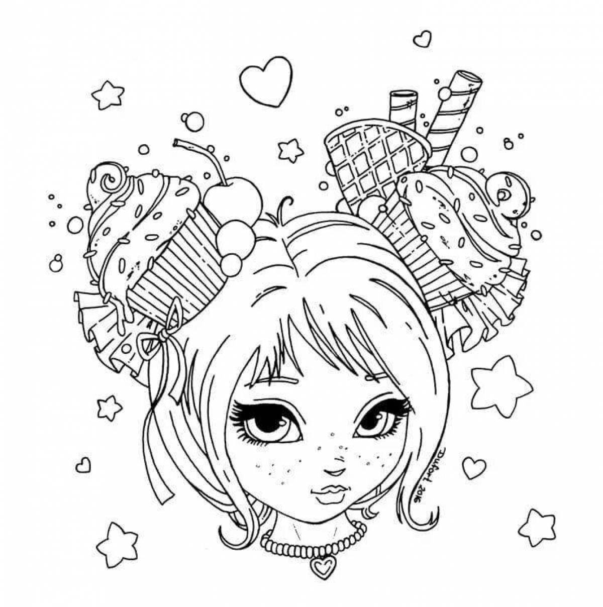 Cute coloring book for girls