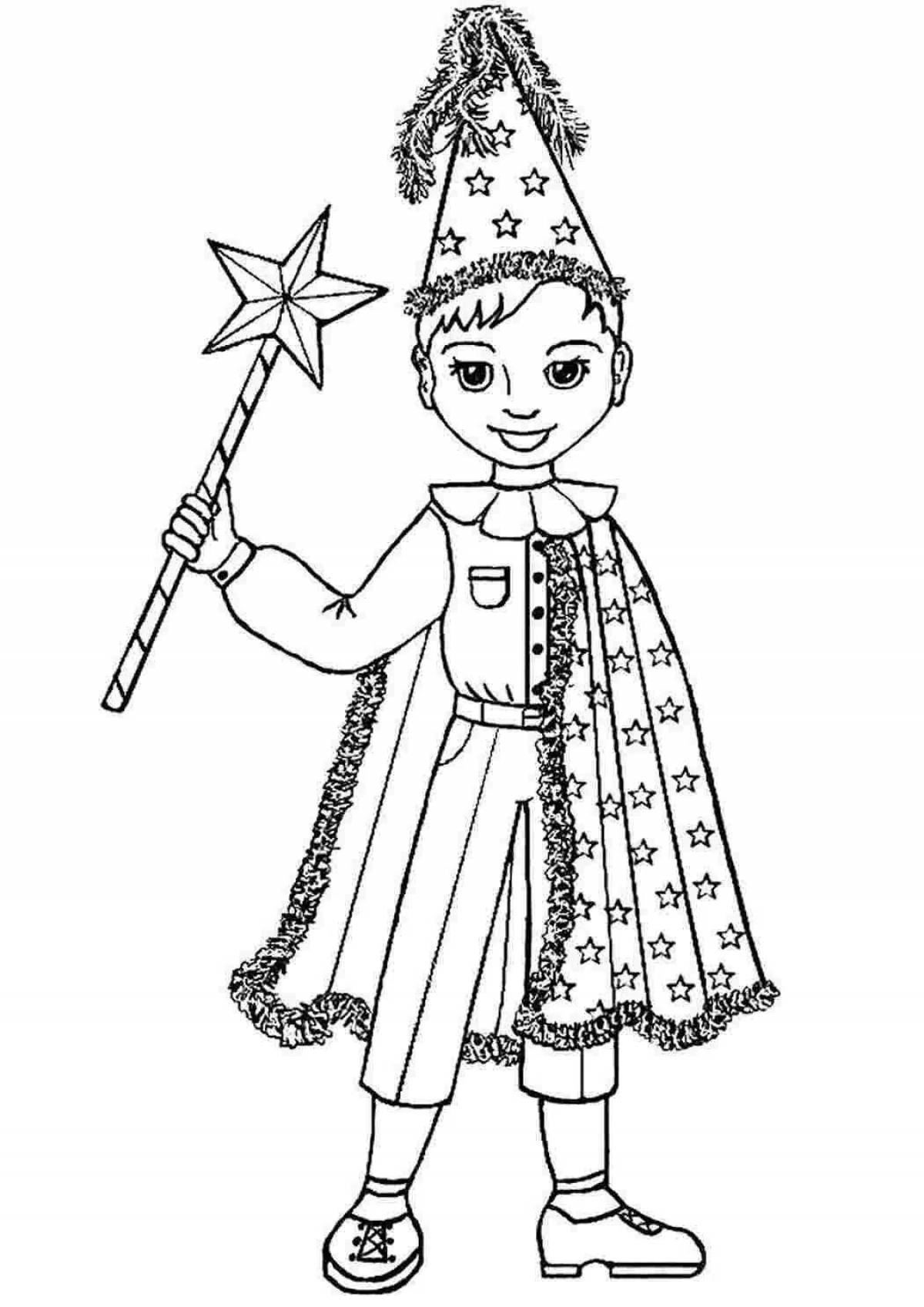 Magic costume coloring book for kids