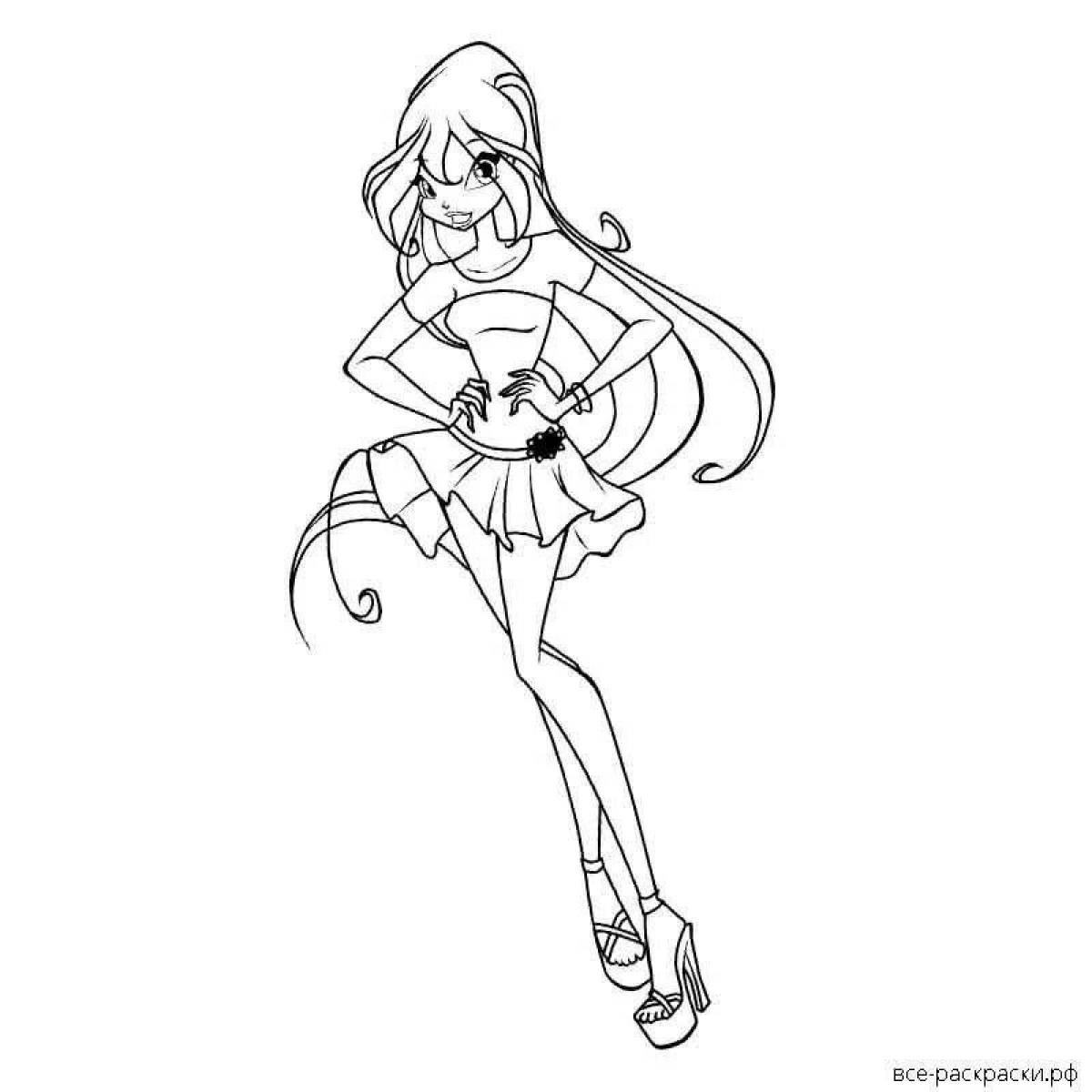 Cute winx doll coloring
