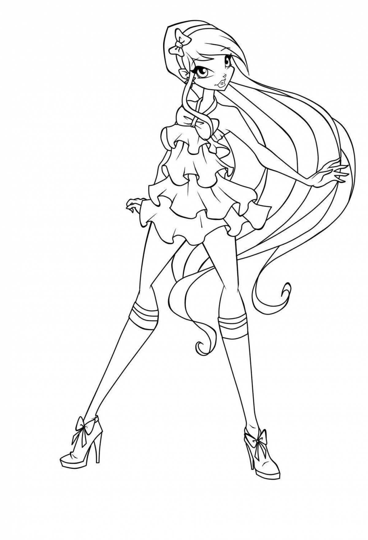 Fashionable winx doll coloring