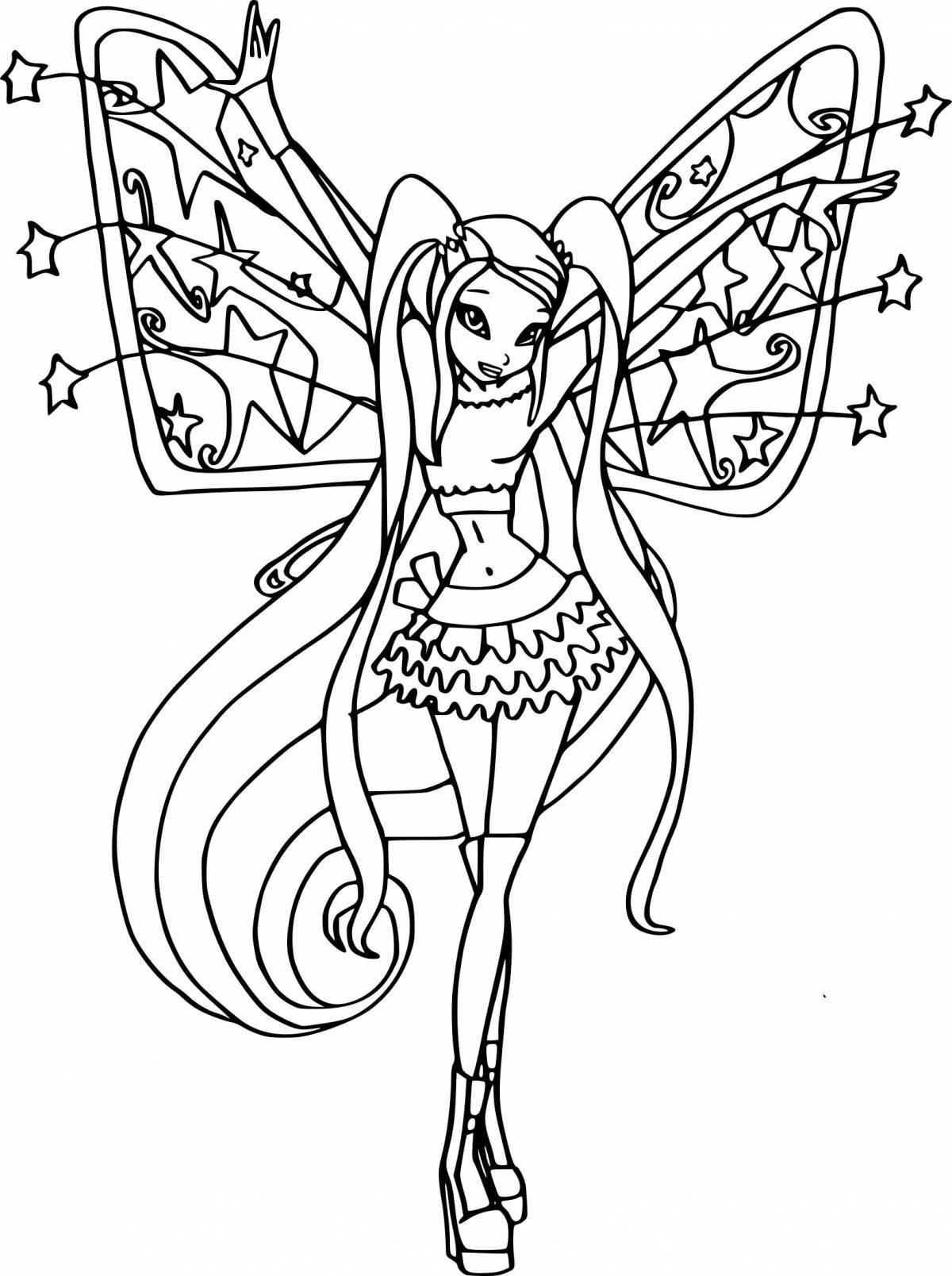 Witty winx doll coloring