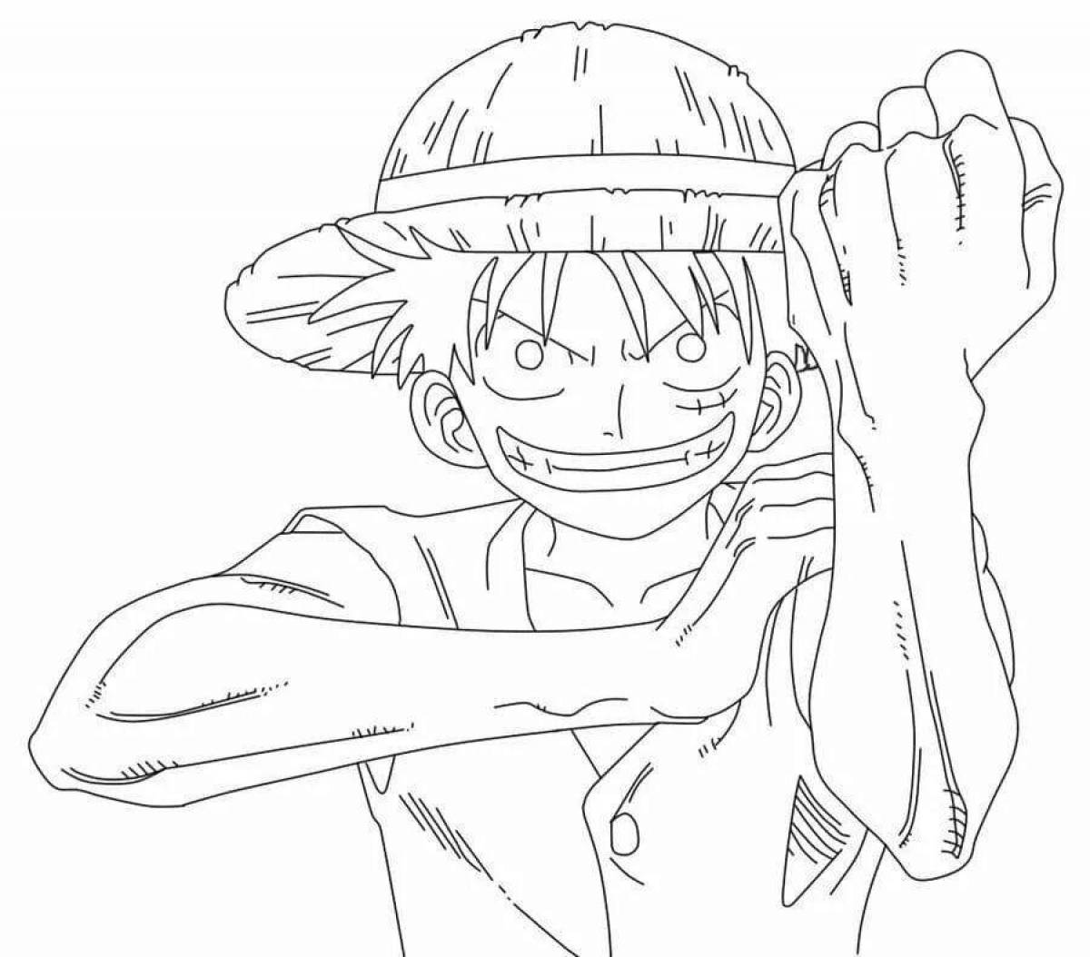 Fun one piece anime coloring page