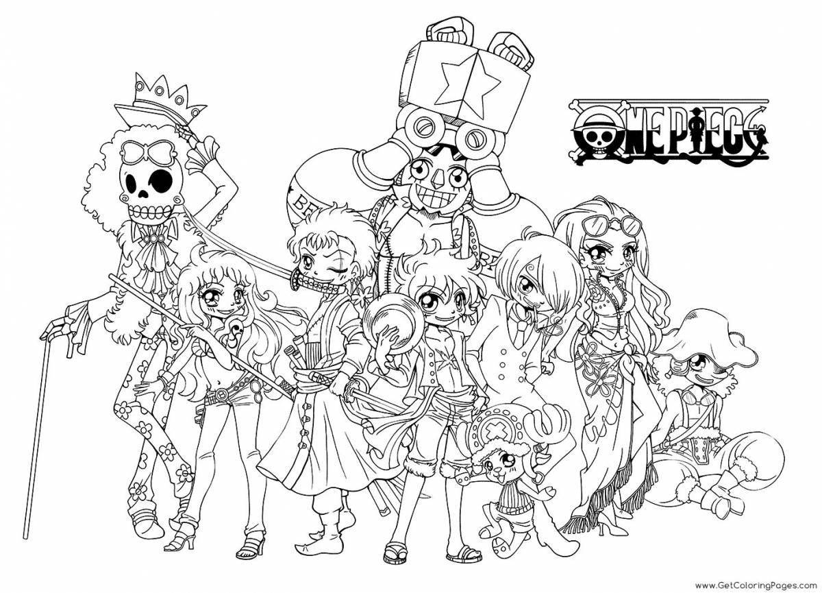 Radiant one piece anime coloring page