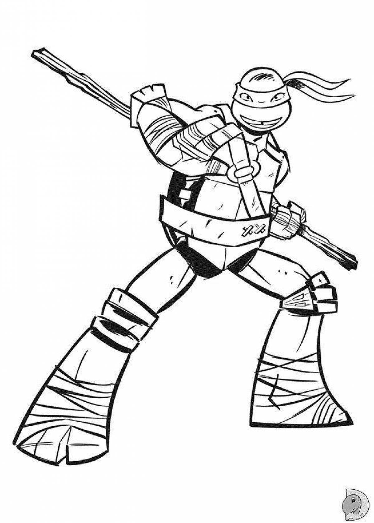 Vibrant ninja turtle legend coloring page