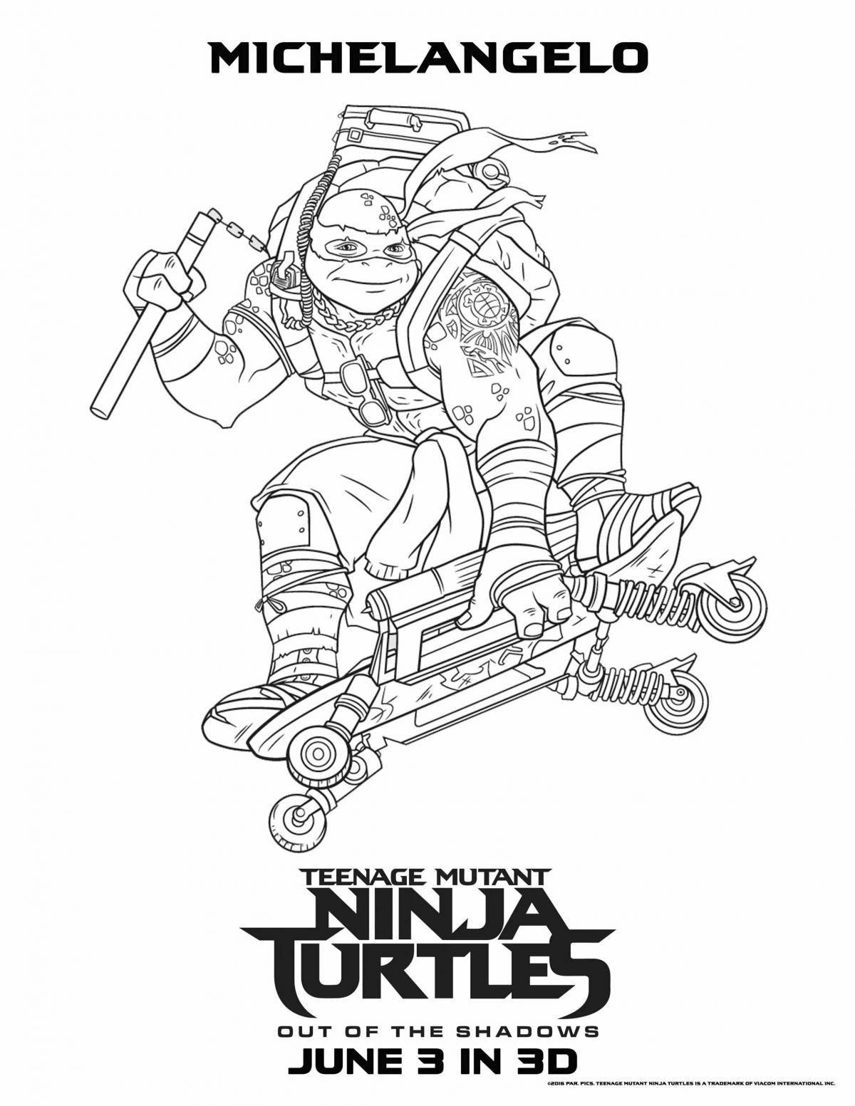 Динамическая страница раскраски игры «легенды черепашек-ниндзя»