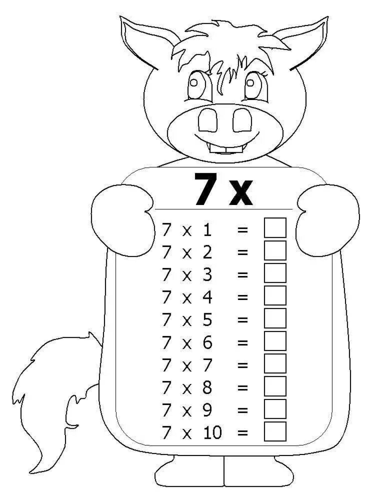 Animated multiplication table for 4
