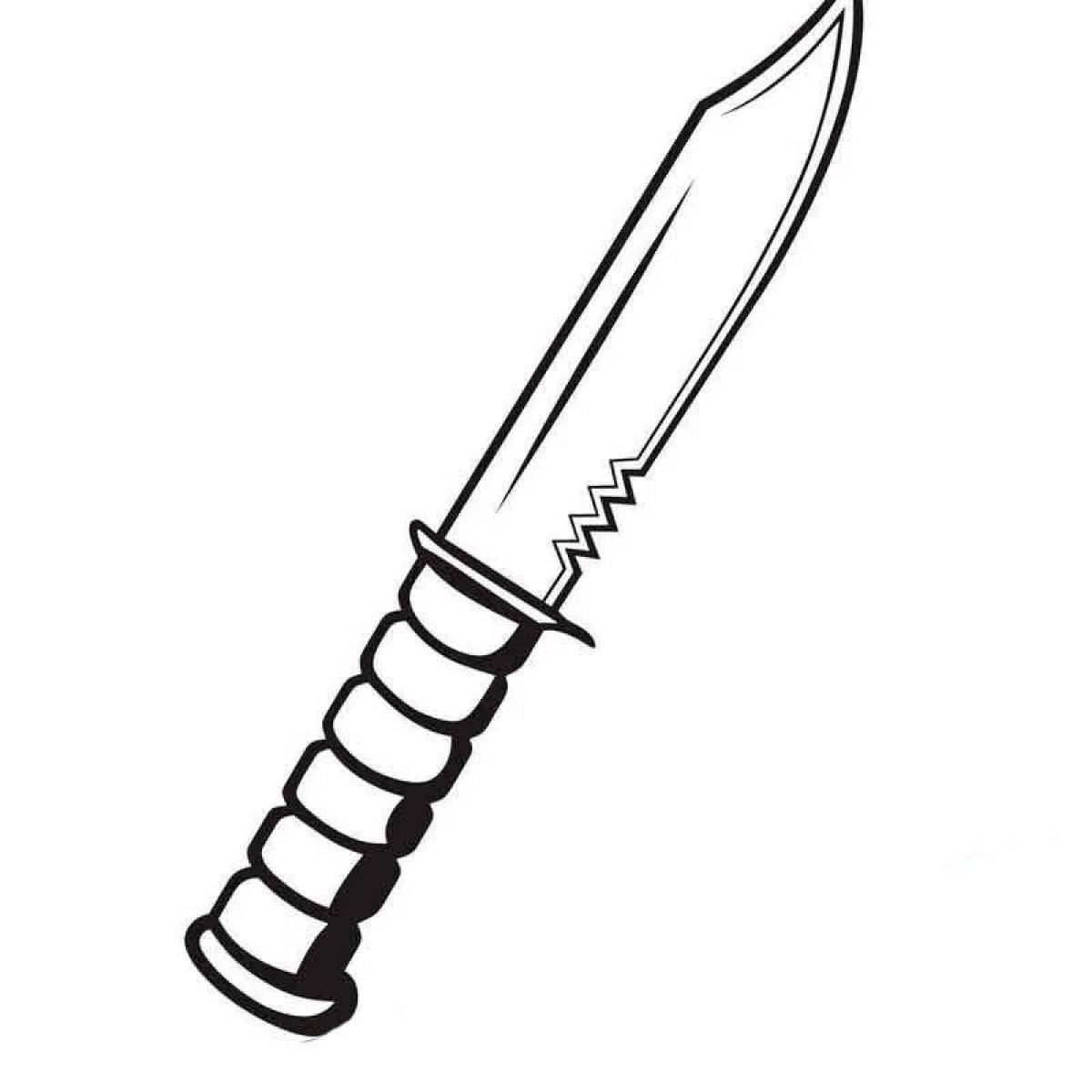 Multi-colored knife from standoff 2 coloring page