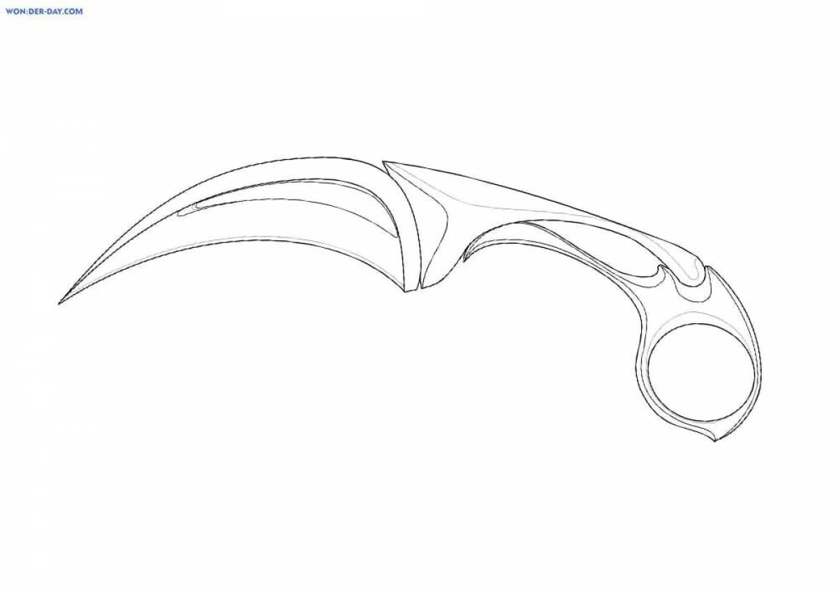 Intricate knife from standoff 2 coloring page