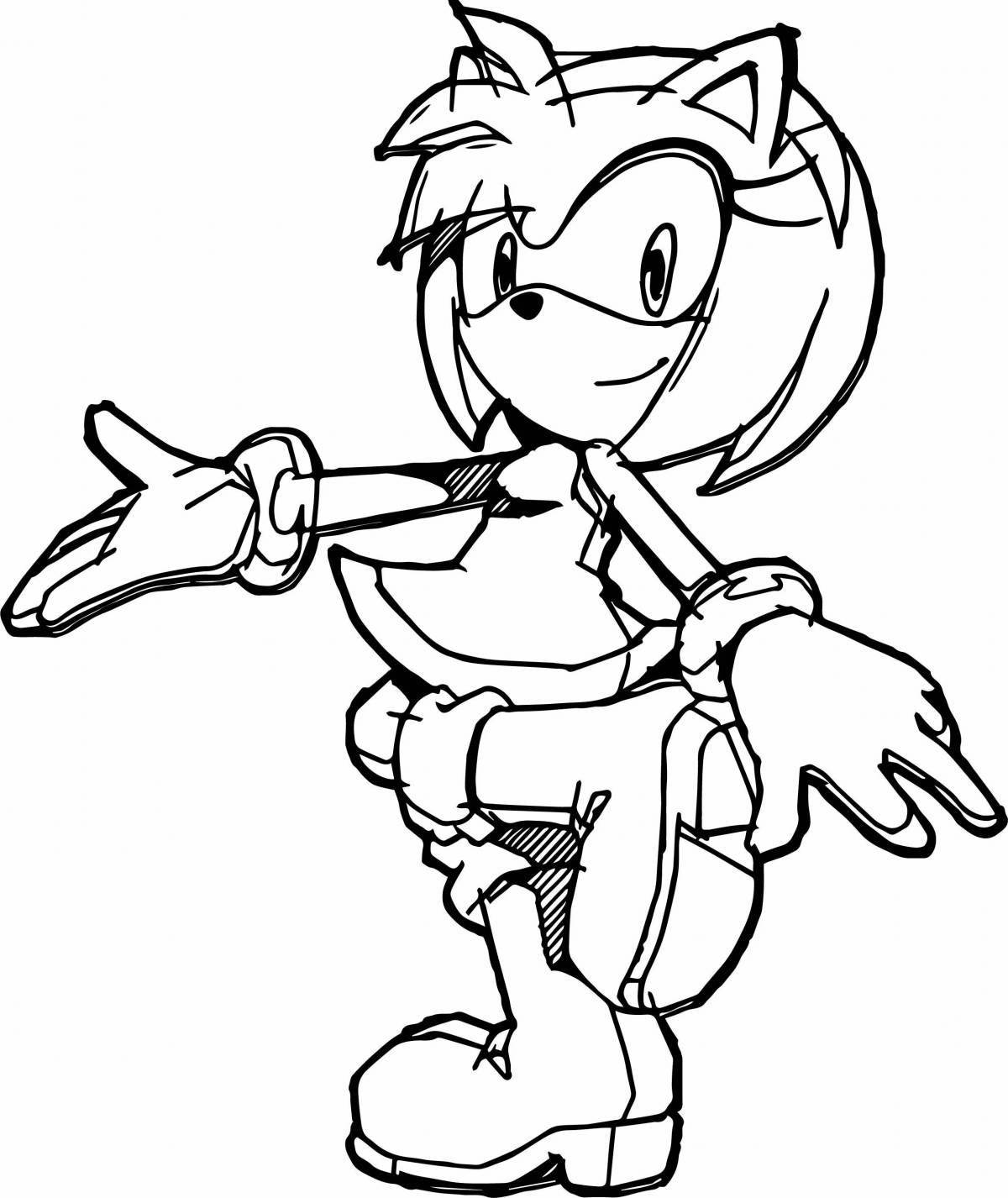 Coloring sonic and amy rose