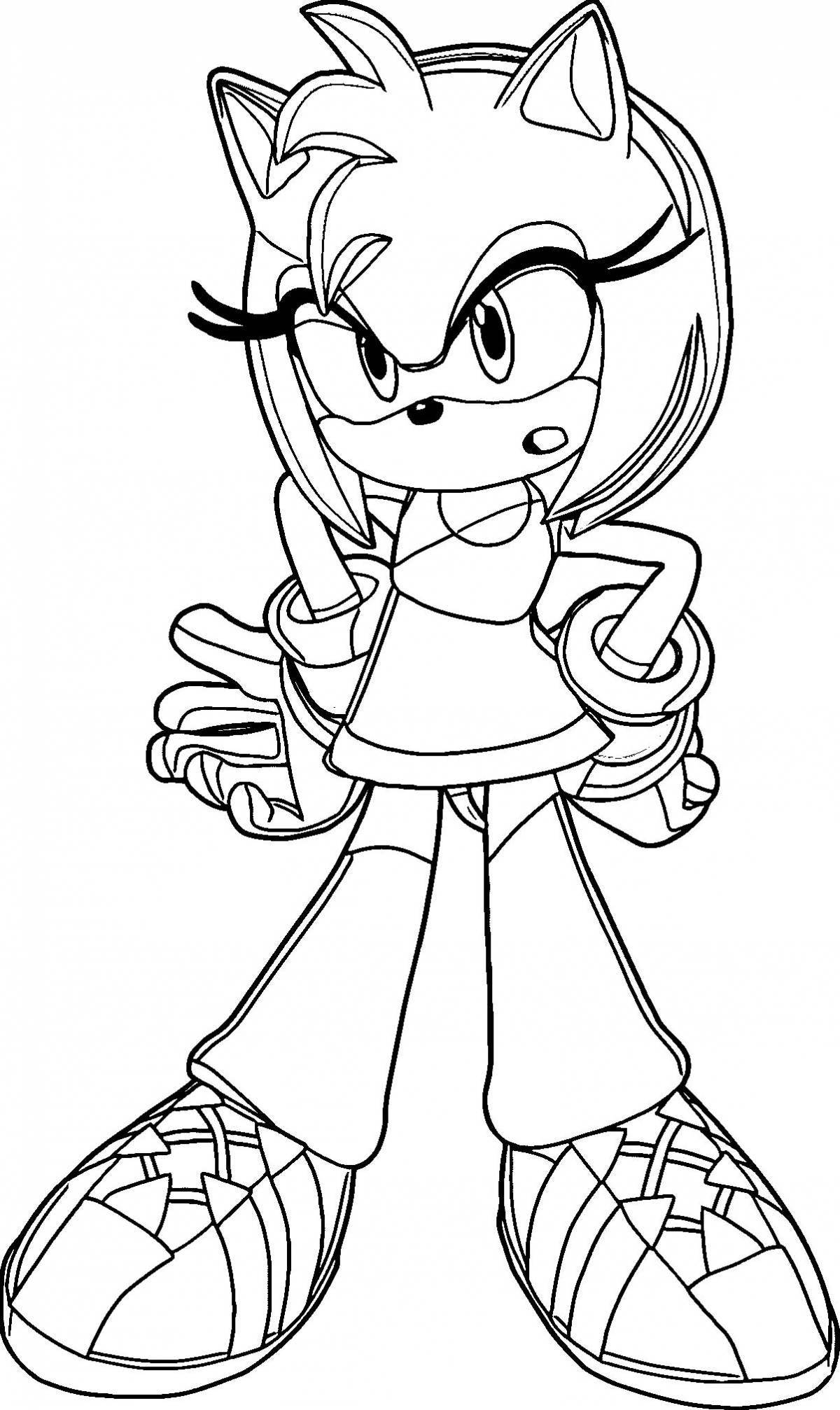 Sonic and amy rose funny coloring book