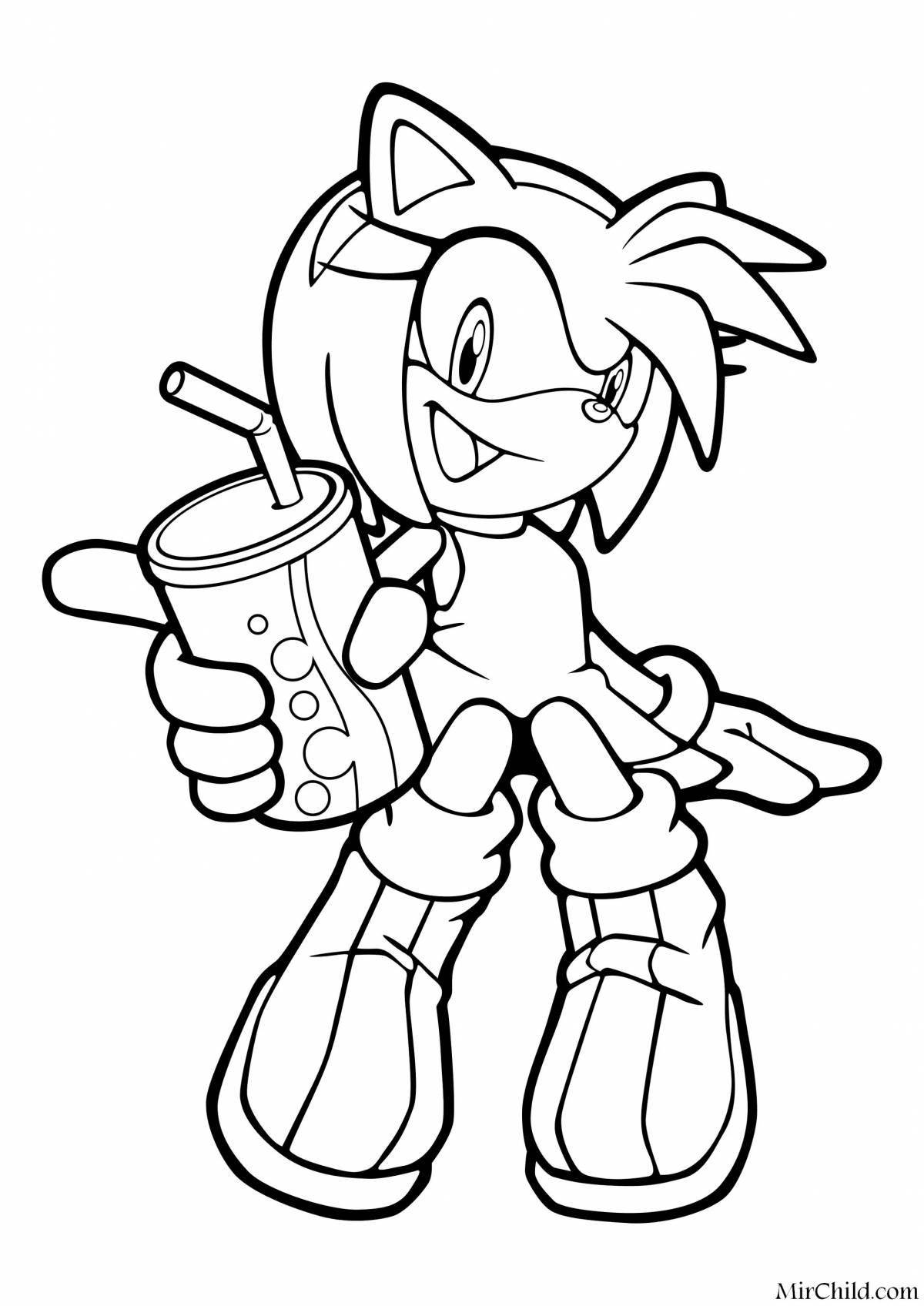Sonic and amy rose glowing coloring book