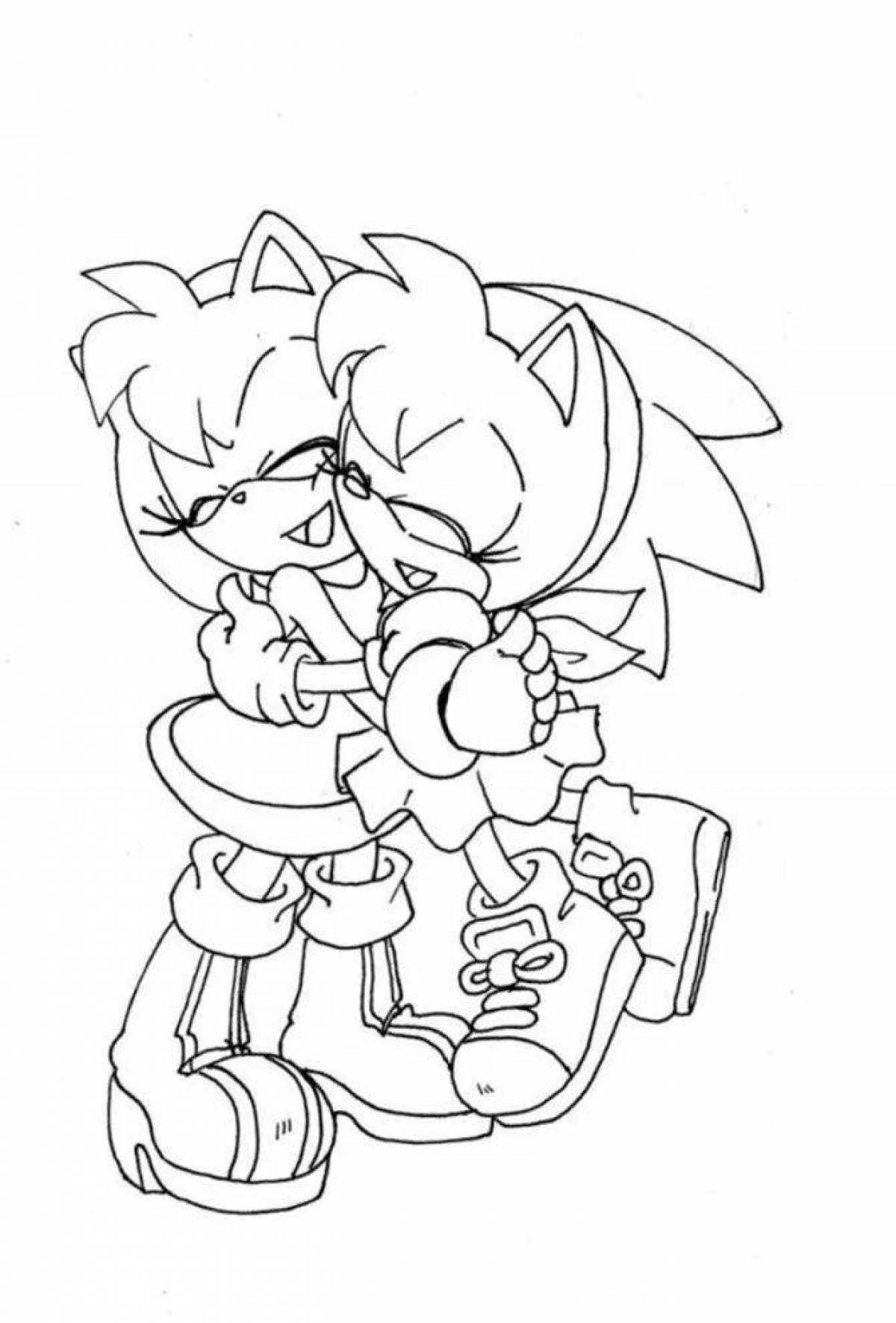 Tempting coloring sonic and amy rose