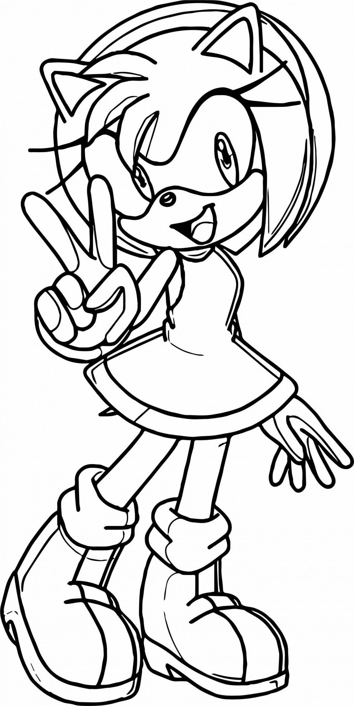 Sonic and amy rose shining coloring book