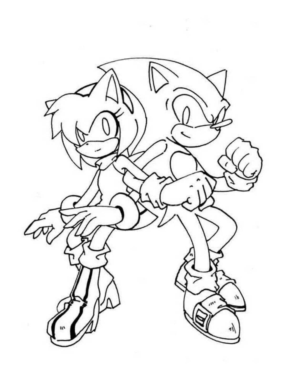 Sonic and amy rose blooming coloring book
