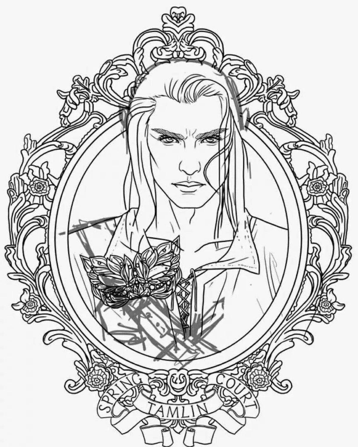 Изысканная раскраска королевство шипов и роз