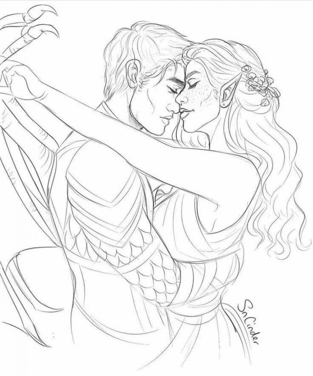 Элегантная раскраска королевство шипов и роз