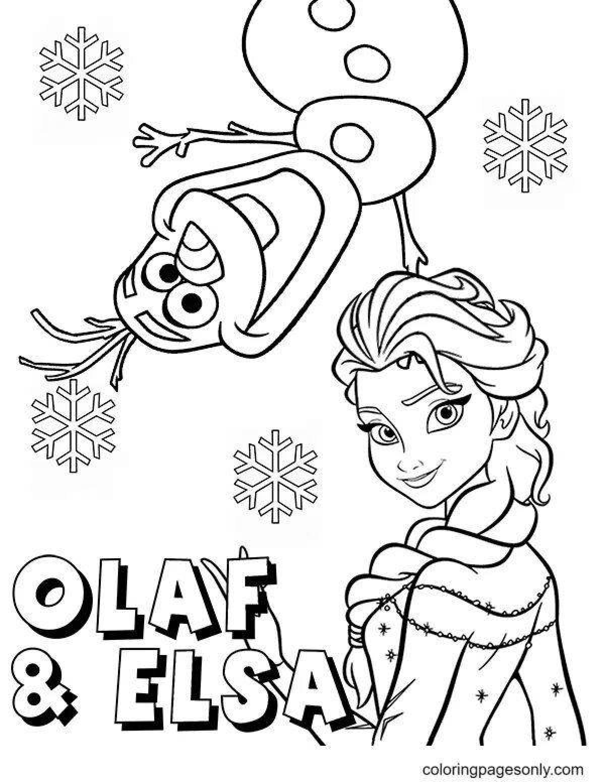 Lovely coloring anna olaf and elsa