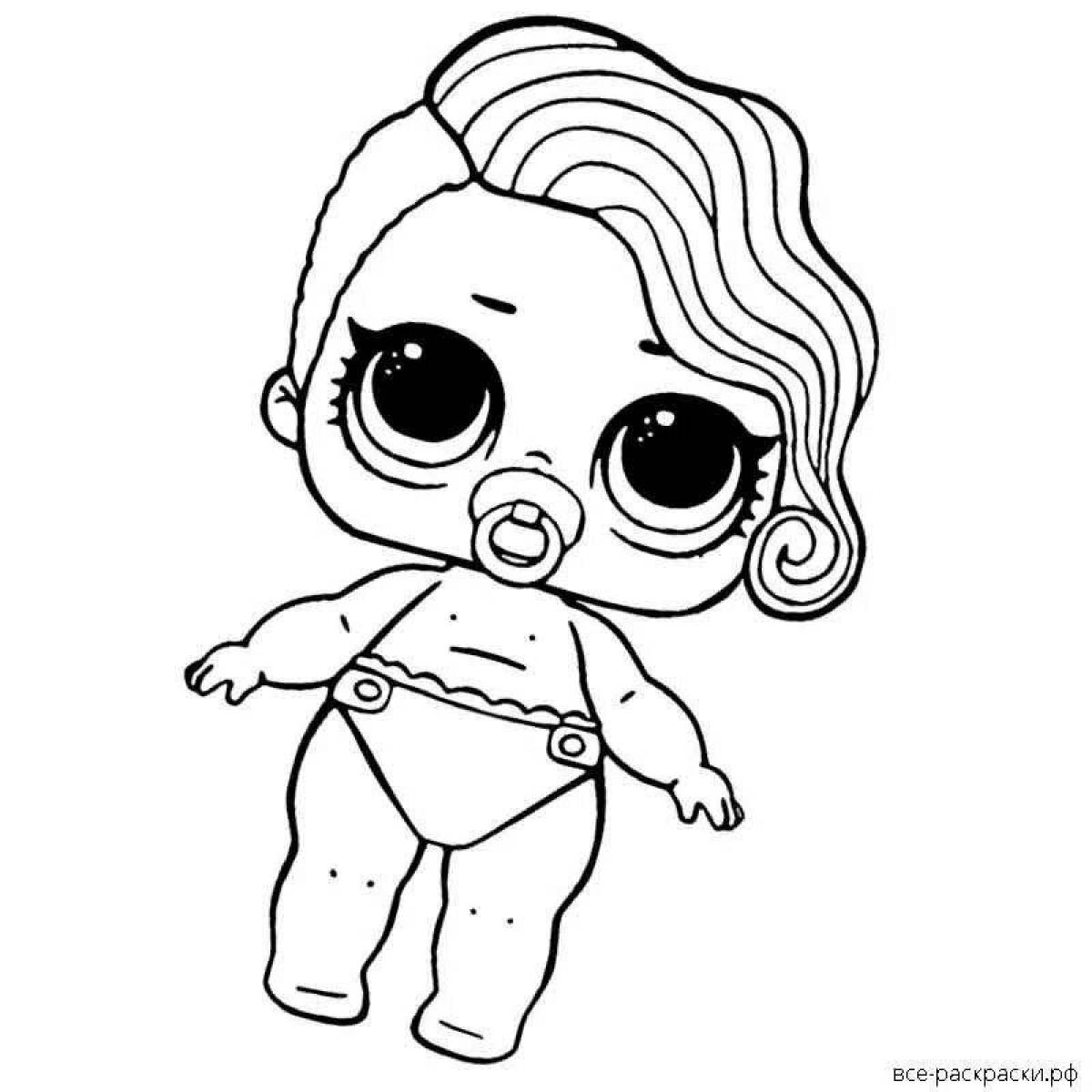 Cute coloring lol doll in swimsuit