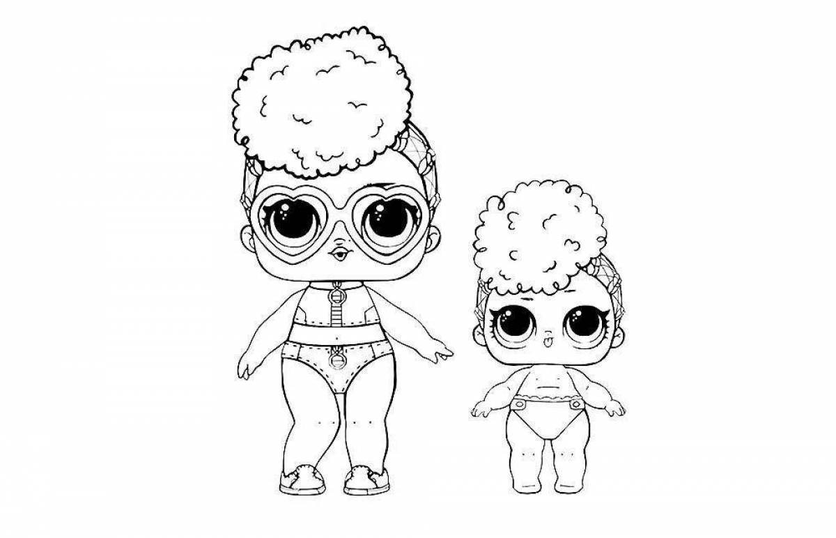 Exquisite coloring lol doll in swimsuit